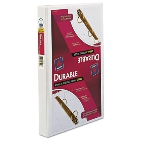 Avery Dennison Avery-Dennison 16500 Legal Three-Ring Durable View Binder with Round Rings; White - 14 x 8.5 in. 16500